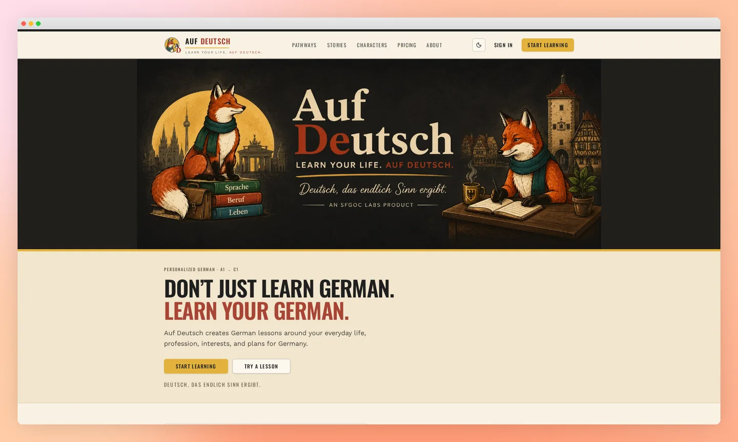 Auf Deutsch public learning experience